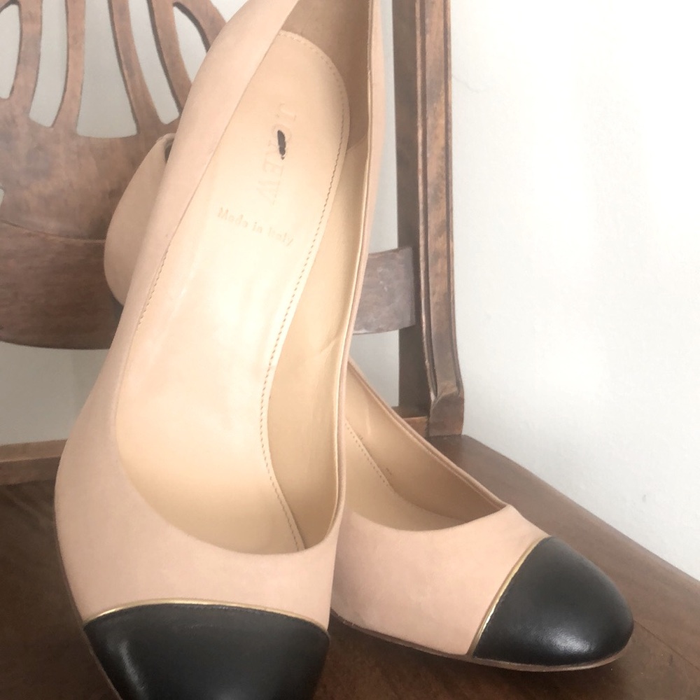 JCrew block heeled shoes.